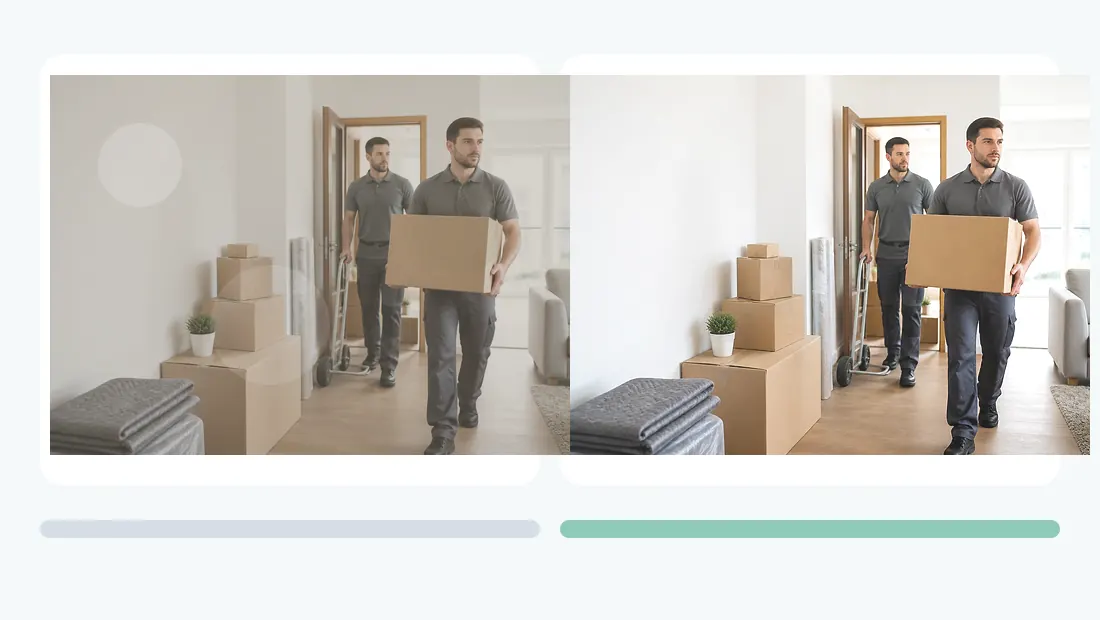 Vorher-Nachher Servicebild für Umzugs- und Zügelservice
